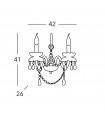 Amaro Chrome wall light 2 bulbs 41cm