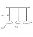Suspension Cult blanc 3 ampoules 250cm