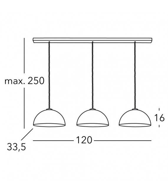 Suspension Cult blanc mat 3 ampoules 250cm