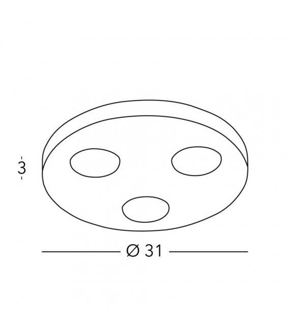 Spot Downlight Click Silver 3 bulbs 3cm