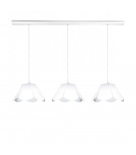 Suspension Bloom Mat blanc 3 ampoules 250cm