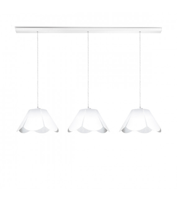 Bloom Mat weiße Pendelleuchte 3-flammig 250cm