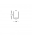 Spot Downlight Tube Silver 1 bulb 1cm