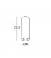 Spot Downlight Tube blanc 1 ampoule 23,5cm