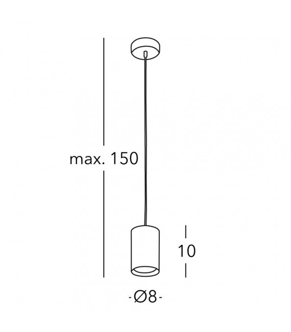 Sospensione di design Tube Silver 1 lampadina 1cm