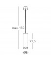 Suspension design Tube Argent 1 ampoule 23,5cm