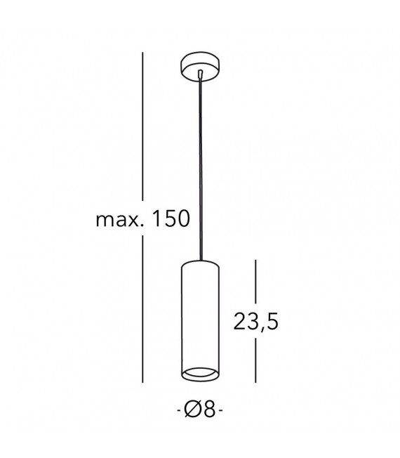 Suspension design Tube blanc 1 ampoule 23,5cm