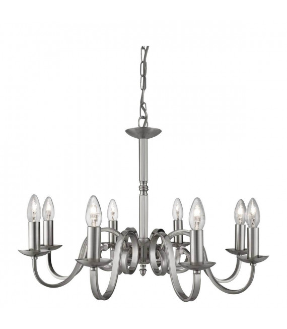 8-Licht Richmond Pendelleuchte in Satin Silber