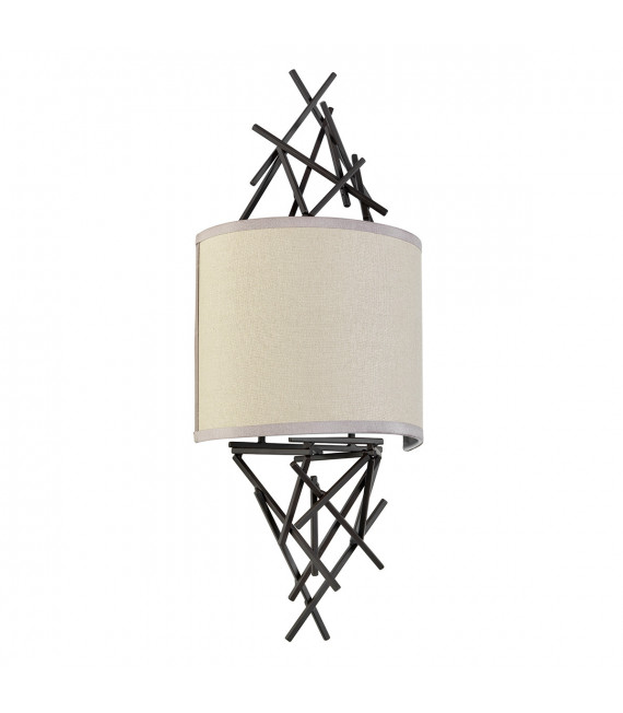 Lampada da parete Taiko Lin, acciaio bronzo invecchiato 2 lampadine 60,2 cm