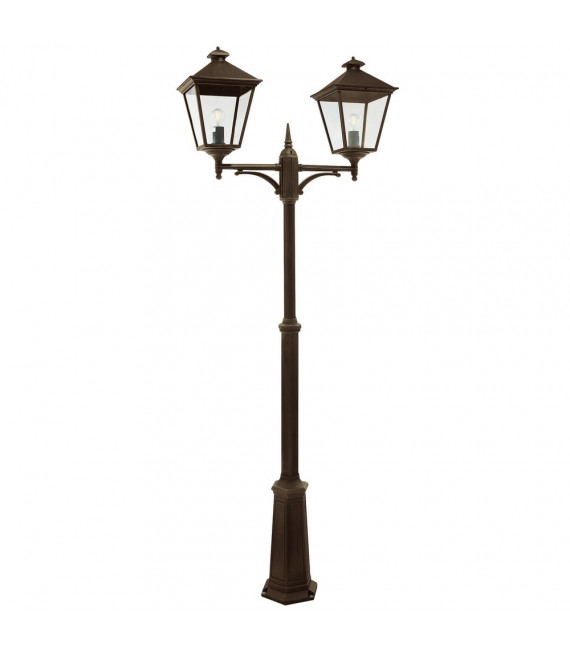 Farola de jardín Turín Fundición de aluminio Negro 2 bombillas 191cm