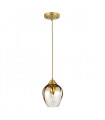 Pendant Tiber Steel, twisted optical glass Brushed brass 1 bulb 23.7cm
