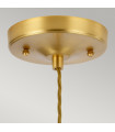 Pendant Tiber Steel, twisted optical glass Brushed brass 1 bulb 23.7cm