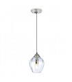 Suspension Tiber Acier,verre optique torsadé Nickel poli 1 ampoule 23,7cm