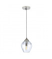 Suspension Tiber Acier,verre optique torsadé Nickel poli 1 ampoule 23,7cm