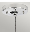 Suspension Tiber Acier,verre optique torsadé Nickel poli 1 ampoule 23,7cm