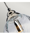 Tiber pendant lamp Steel, twisted optical glass Polished nickel 1 bulb 23.7cm