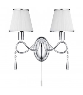 Lampada da parete Simplicity, in cromo e vetro con 2 tonalità bianche