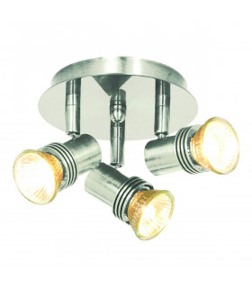 Plafoniera Spot Decco Argento satinato 3 lampadine 11,5 cm