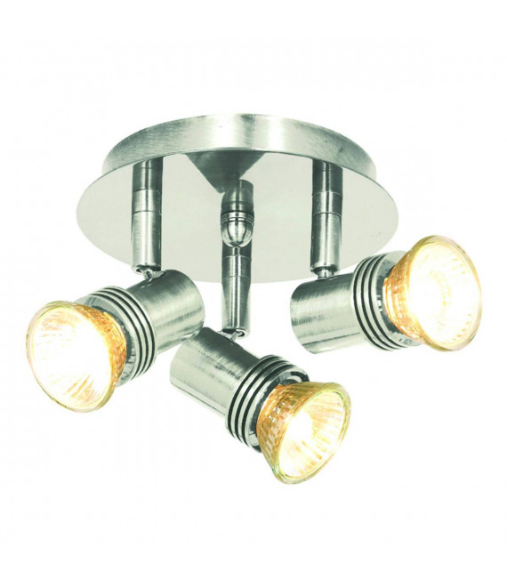 Plafoniera Spot Decco Argento satinato 3 lampadine 11,5 cm