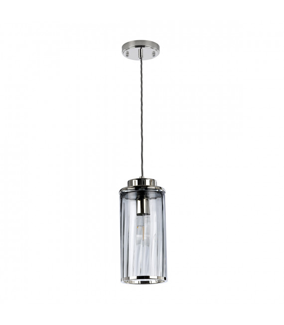 Design-Pendelleuchte Reno Verre, Nickel-Stahl poliert 1-flammig 34,8cm