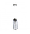 Suspension design Reno Verre,acier Nickel poli 1 ampoule 34,8cm