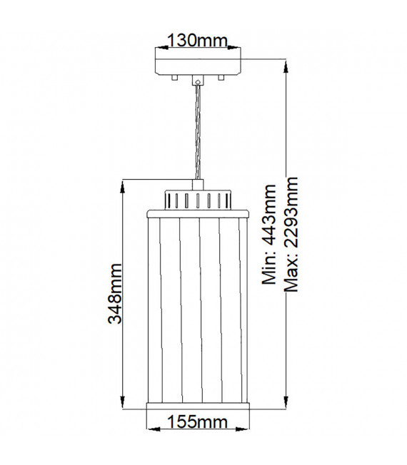Lampada a sospensione di design Reno Verre, acciaio nichel lucido 1 lampadina 34,8 cm