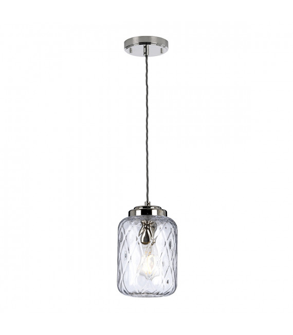 Lampada a sospensione di design Sola Acciaio, serie trasparente testa vetro Nichel lucido 1 lampadina 26,8cm