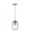 Suspension design Sola Acier,verre à tête de série transparent Nickel poli 1 ampoule 26,8cm