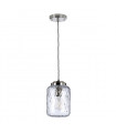 Suspension design Sola Acier,verre à tête de série transparent Nickel poli 1 ampoule 26,8cm