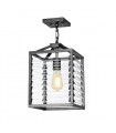 Louvre lantern pendant Clear glass, bronze steel 1 bulb 38.6cm