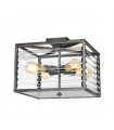 Plafonnier Louvre Acier,verre Bronze 4 ampoules 31,4cm