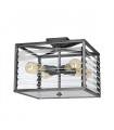 Plafonnier Louvre Acier,verre Bronze 4 ampoules 31,4cm