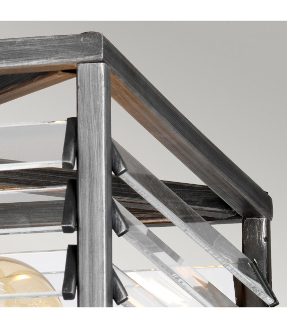 Ceiling light Louvre Steel, bronze glass 4 bulbs 31.4cm