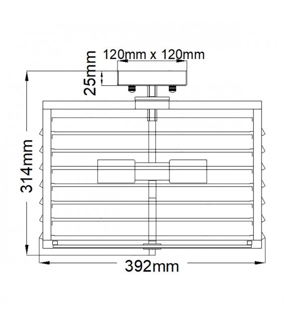 Plafoniera Louvre Acciaio, vetro bronzo 4 lampadine 31,4 cm