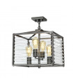 Suspension lanterne Louvre Acier,verre Bronze 4 ampoules 40,7cm
