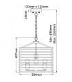 Louvre steel, bronze glass 4-bulb 40.7cm lantern pendant light