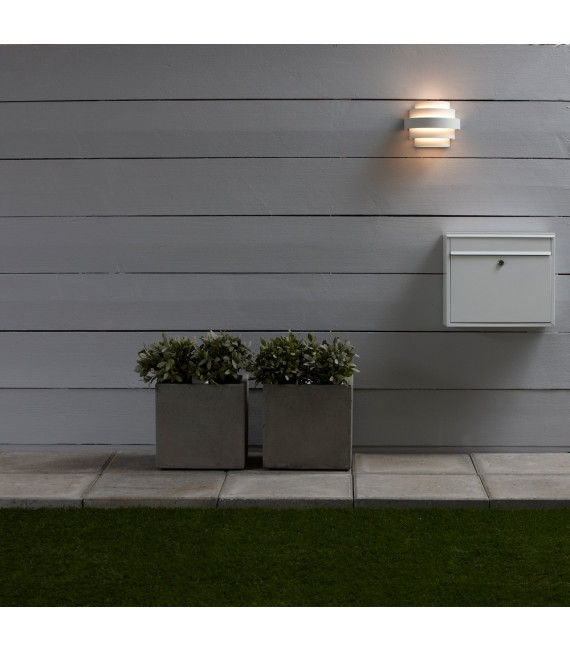 Aplique jardín Etage Aluminio blanco 2 bombillas 15cm