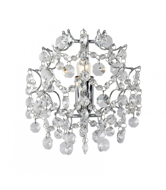 Design wall lamp Sofiero Metal Chrome 1 bulb 21cm