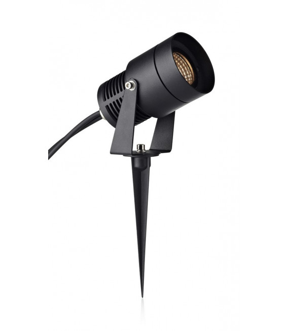 Garden24 Picchetto da giardino Alluminio Nero 1 lampadina 30cm