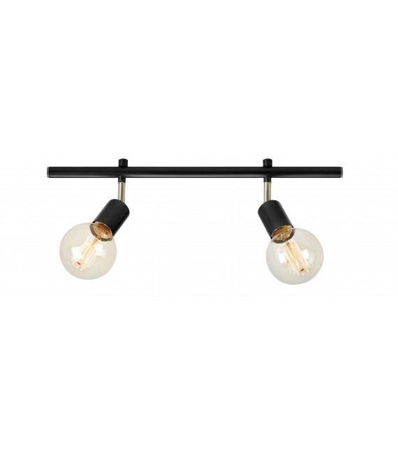 Spot Expand Métal Noir 2 ampoules 15,5cm