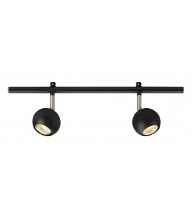 Spot Expand Métal Noir 2 ampoules 17cm