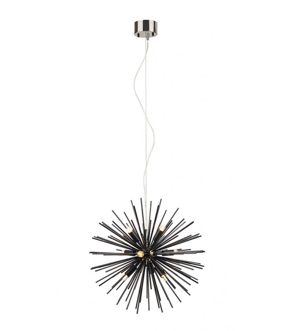 Sun Pendelleuchte Schwarzes Metall 9 Glühbirnen 190cm
