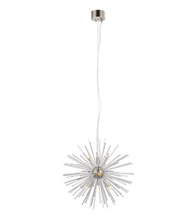 Suspension Soleil Métal Argent 9 ampoules 190cm