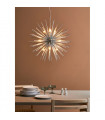 Silver metal Sun pendant lamp 9 bulbs 190cm