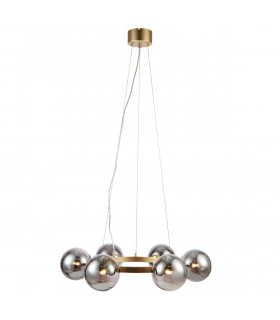 Colgante Círculo Metal Dorado 6 bombillas 15cm