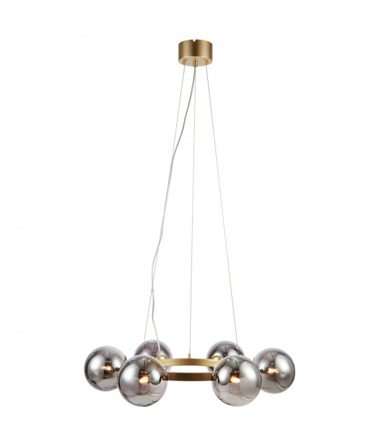 Suspension Circle Métal Or 6 ampoules 15cm