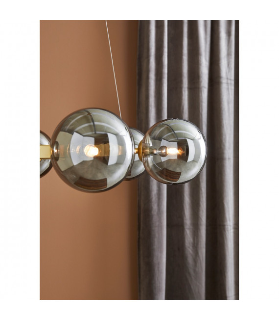 Ciondolo Cerchio Metallo Oro 6 lampadine 15cm