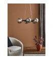 Pendant Circle Black Metal 6 bulbs 15cm