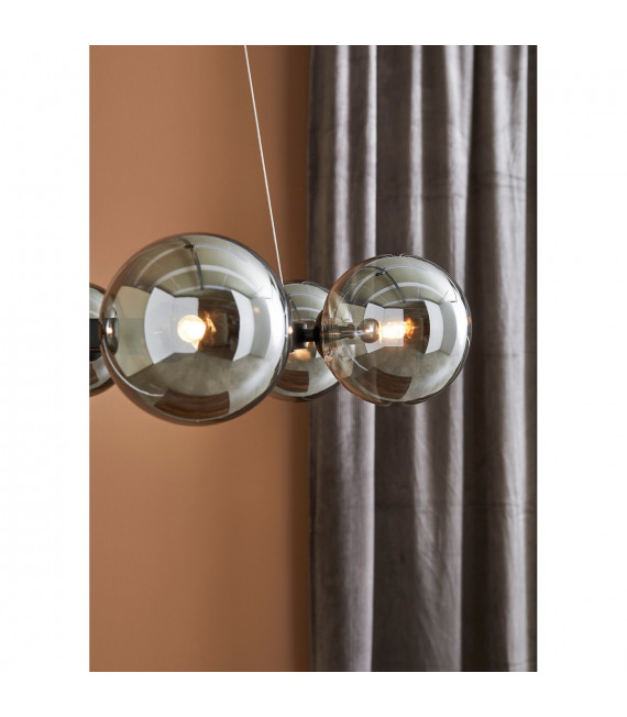Ciondolo Cerchio Metallo Nero 6 lampadine 15cm