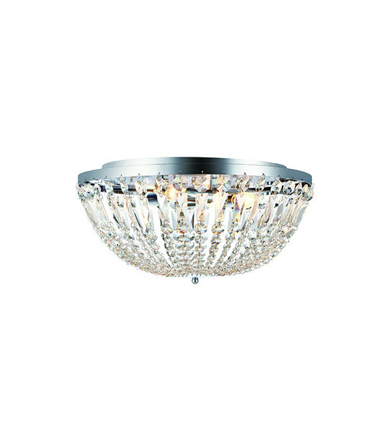 Plafonnier Design Madeleine Métal Chrome 4 ampoules 25cm